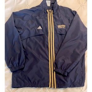 University of Pittsburgh Pitt Panthers Blue Full Zip Jacket M  Adidas Climalite